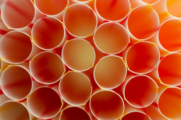 Close up plastic straws background