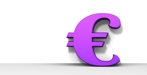 euro symbol sign purple 3d