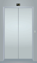 Elevator closed door. vector illustration