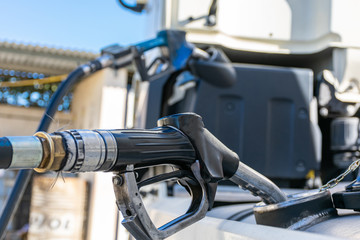 Repostando adblue y gasoil en el camion