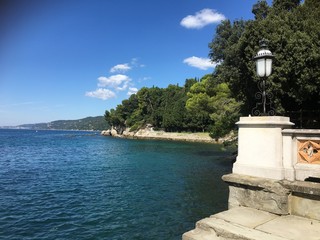 castle view on italy coast