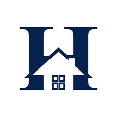 Building House Letter H Architecture Business Company Vector Logo Design