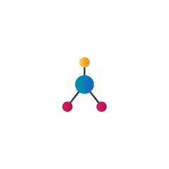 Molecule Structure Flat Icon Vector
