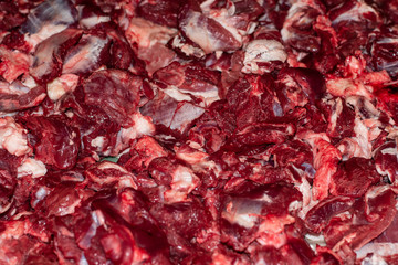 Beef raw red meat closeup texture background.