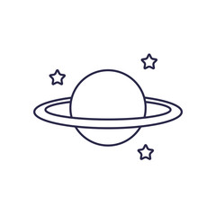 universe saturn planet line style icon