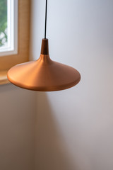 Modern golden color ceiling lamp light bulb interior decoration concept