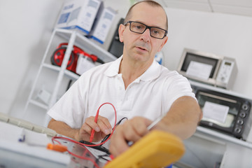 portrait of an electrician voltage