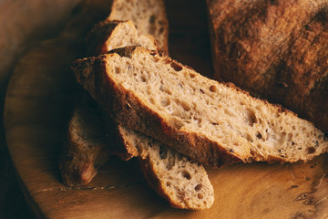 Sliced yeast free bread, porous texture