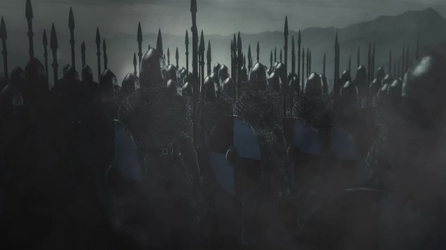 Saxon Warriors Wearing Full Armor Ready for Battle