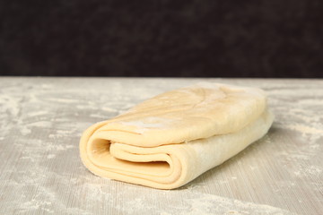 Making Puff Pastry. Folding lower third of dough over centre third and top third  down over that....