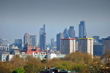 Cityscape of London from Primrose Hill, Camden, London, England