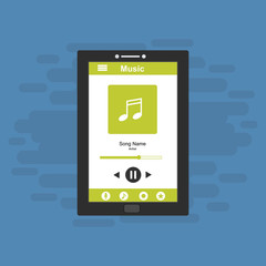 Online Music entertainment Vector Illustration Concept flat design style for smartphones, PC or tablets. Clean and modern