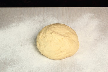 Dough ready to cutting. Making Yeast Sweet Roll Bun