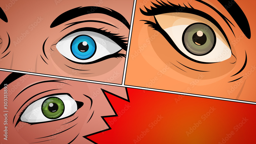 Poster comic book action layout background with power fx/ illustration of a powerful comics like page layou