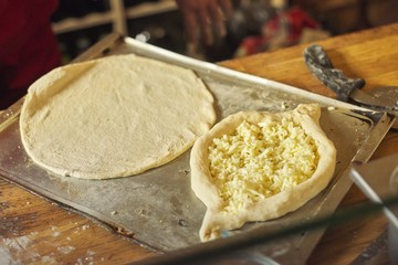 Cooking process, culinary, recipe, home bakery, khachapuri