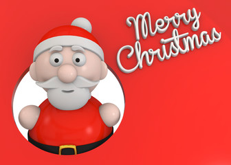 Fototapeta na wymiar Santa Claus Character - 3D