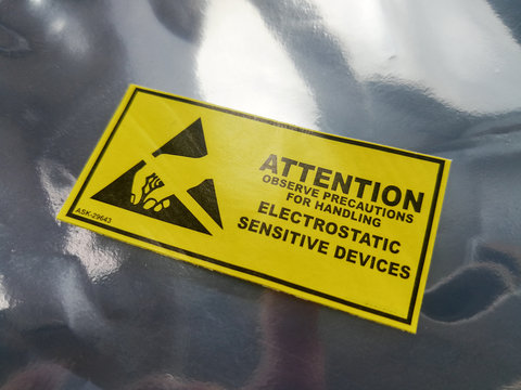 ESD marking label for electrostatic sensitive devices