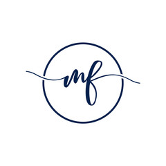 Fototapeta premium initials letter MF handwriting logo vector template