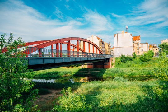 Jordan Bridge and Srodka district in Poznan, Poland