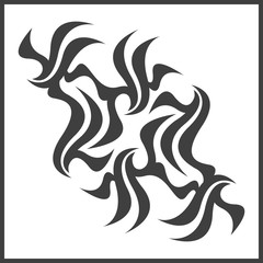 Abstract tattoo tribal symbol. Tattoo art decoration silhouette.