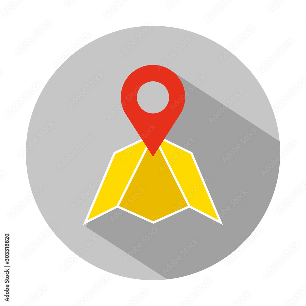 Poster road location on map icon. map, navigation and location icon. vector illustration in simple style wi