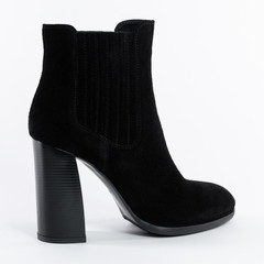 Classic Black Suede High Top Demi Ankle Boots