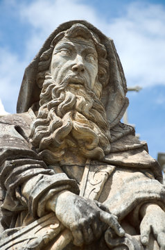 Prophet  Isaiah sculpture made by Aleijadinho in Santu&aacute;rio do Bom Jesus de Matosinhos. Congonhas, Minas Gerias, Brazil