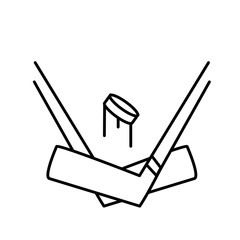 sport sticks and hockey ball line style