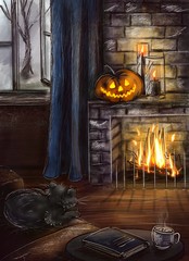 Rendering, drawing, picture, sketch, sketch, 3d illustration - interior for design project. The interior of a cozy room. 