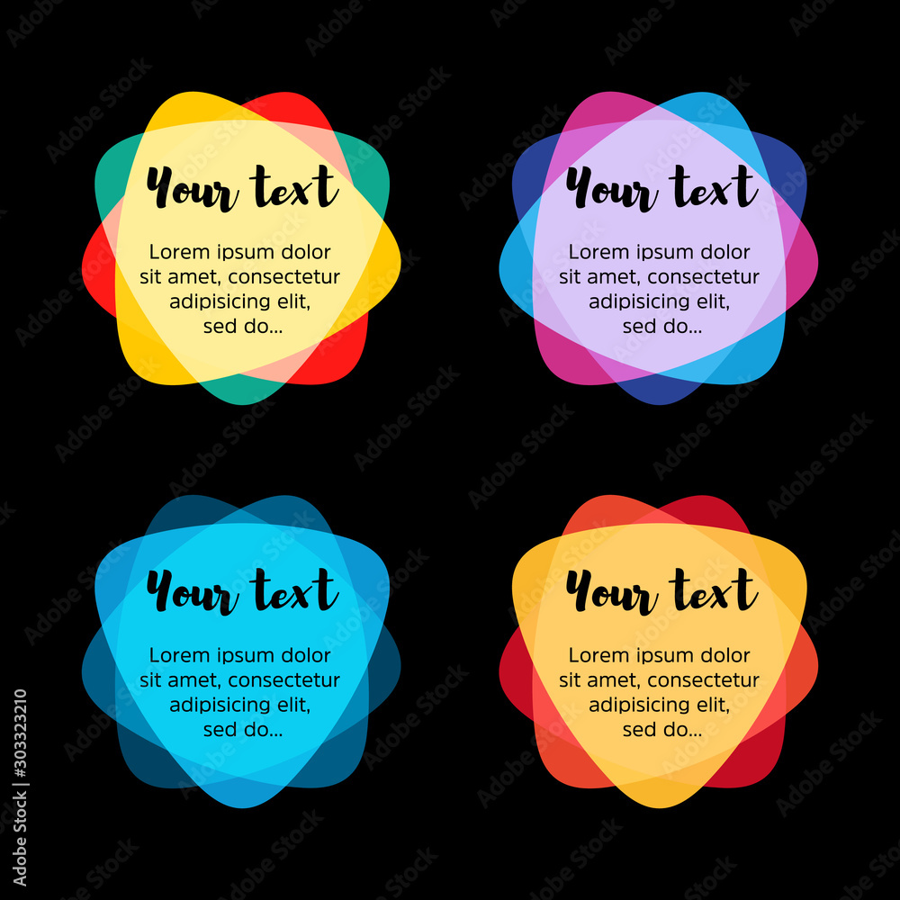 Poster Design elements for the background. Color triangular stickers with the text. Stickers. Web templates. Graphic contemporary design element.Bright children substrate under the text.