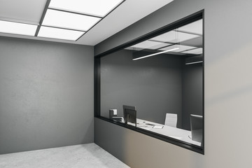 Sideview of contemporary coworking office