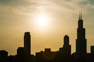Fototapeta na wymiar Backlit Chicago background