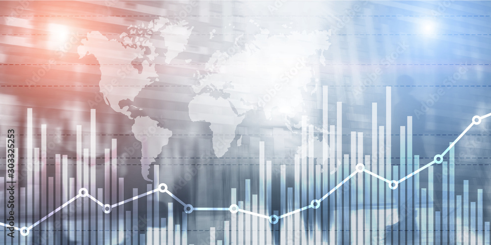 Sticker candle stick graph chart of stock market investment trading concept.