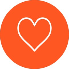 Round Heart Icon With White Background
