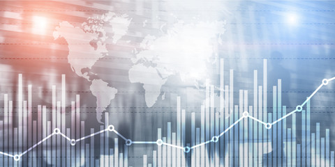 Candle stick graph chart of stock market investment trading concept.