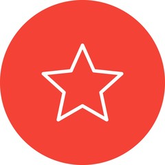Round Star Icon With White Background