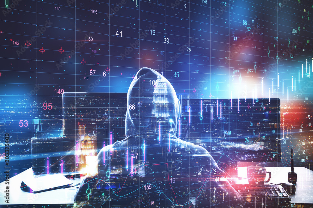 Poster Big data and hacking concept