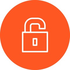 Round Unlock Icon With White Background