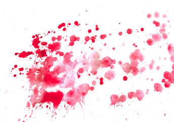 Obraz na płótnie Canvas Blood splashed isolated on white background
