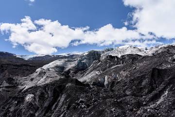 Panoramic view of Michinmahuida Glacier in Pumalin National Park, Chaiten, Patagonia, Chile