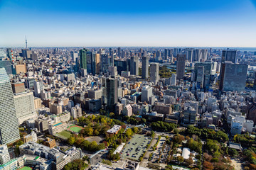東京の街並み 銀座方面と東京スカイツリー