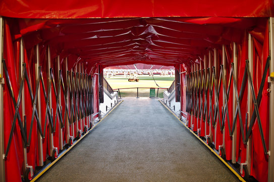 MANCHESTER, ENGLAND : Old Trafford stadium on December 26th, 2014 in Manchester, England. Old Trafford is home to Manchester United football club one of the most successful clubs in England