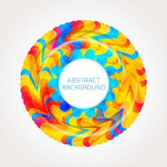 Obraz premium Abstract circle with summer colors and visual illusion of gradient. Element for design. Isolated on white background.