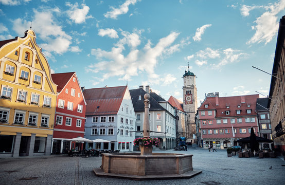 Marktplatz in Memmingen, Germany.