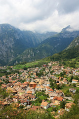 Fototapeta na wymiar Italian town on the hillside
