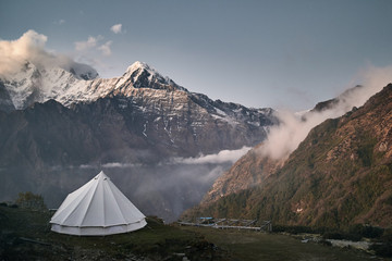 High camp in Himalaya Mountains