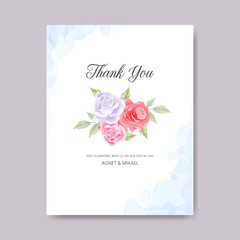 wedding cards invitation with beautiful flower template
