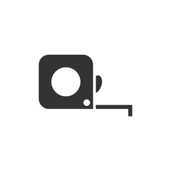 Measure tape icon in flat style. Ruler sign vector illustration on white isolated background. Meter business concept.