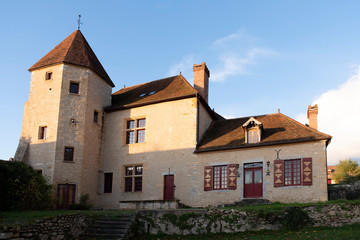 Fototapeta na wymiar Old typical Burgundy house in France