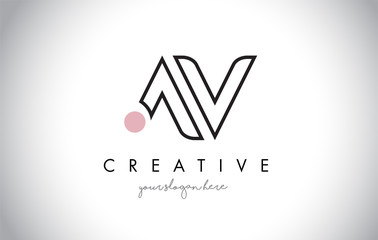AV Letter Logo Design with Creative Modern Trendy Typography. - obrazy, fototapety, plakaty